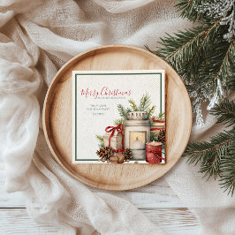 Elegantes Weihnachtsbuch Napkins in Rot und Grün Serviette