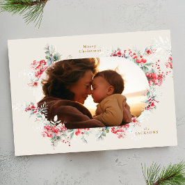 Elegantes Weihnachtscreme, reich an Cremes, ovales Feiertagskarte