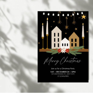 Elegantes Weihnachtsdekor Illustriertes Party Einladung