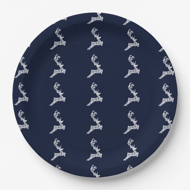 Elegantes Weihnachtsdekor Pappteller (Vorderseite)