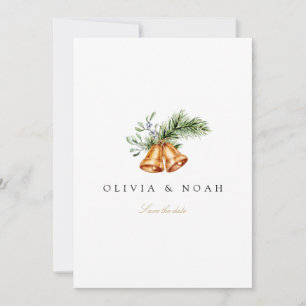 Elegantes Weihnachtsdekor Save the Date Hochzeitsk Ankündigung