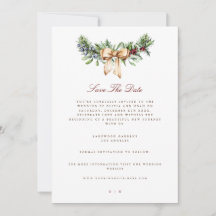 Elegantes Weihnachtsdekor Save the Date Hochzeitsk