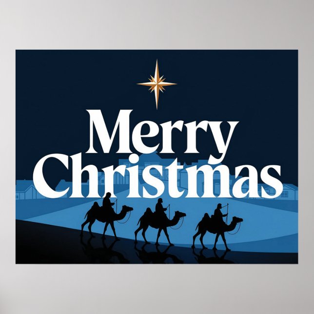 Elegantes Weihnachtsdesign - Der Stern von Bethleh Poster (Vorne)