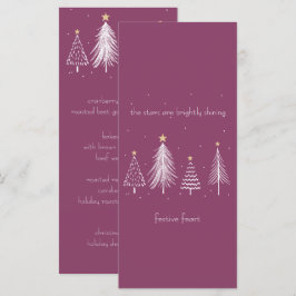 Elegantes Weihnachtsessen Lila Menükarte