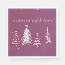 Elegantes Weihnachtsessen Lila Serviette