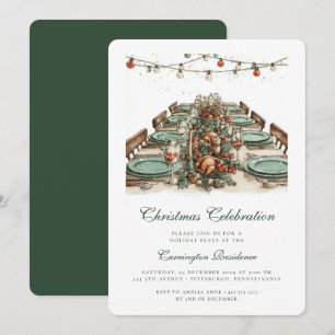 Elegantes Weihnachtsfest - Einladung zum Abendesse