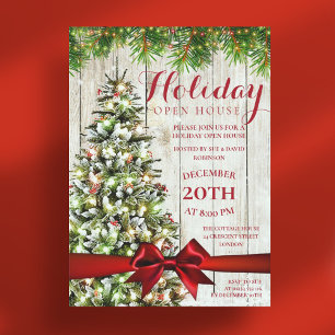 Elegantes Weihnachtsfest Open House Party Einladung