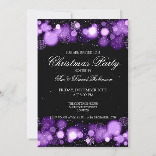 Elegantes Weihnachtsfest Party Winter Wonder Lila Einladung