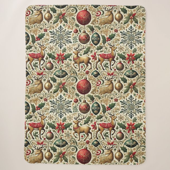 Elegantes Weihnachtsfest Sherpa Blanket Sherpadecke (Vorderseite)
