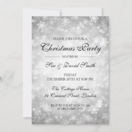 Elegantes Weihnachtsfest Silver Winter Wonderland Einladung