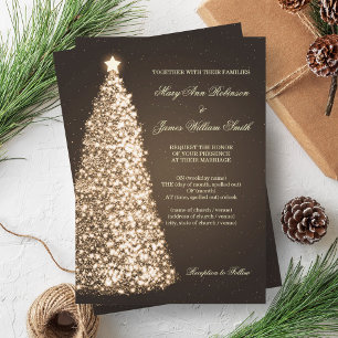 Elegantes Weihnachtsfest Sparkle Gold Einladung