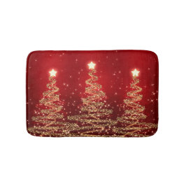 Elegantes Weihnachtsfunkelnde Bäume rot Badematte