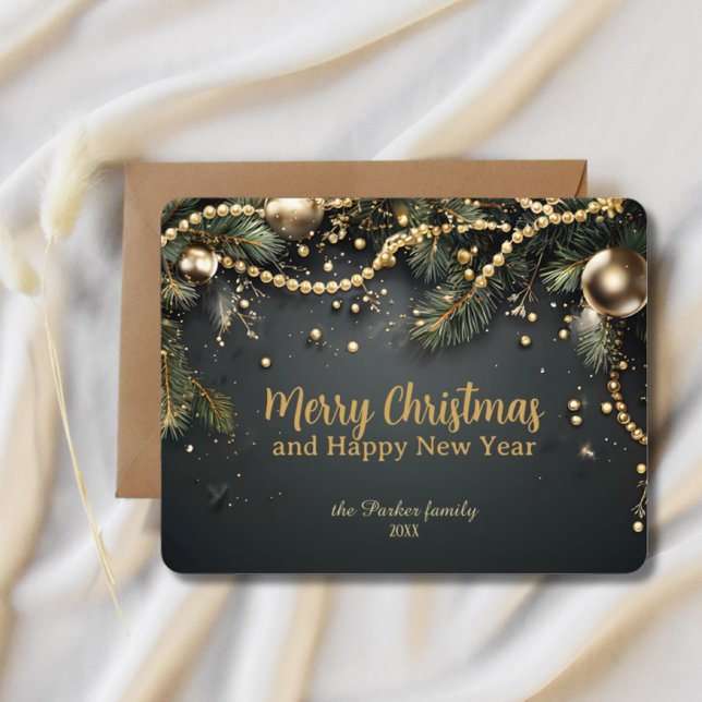 Elegantes Weihnachtsgarland Luxuriöses Non-Foto Feiertagskarte (Von Creator hochgeladen)