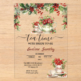Elegantes Weihnachtsgebäck Party Blumenkohl Brautp Acryleinladungen
