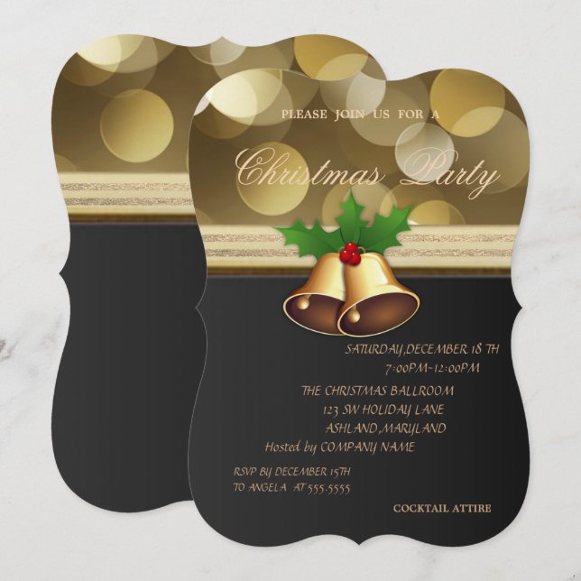 Elegantes Weihnachtsgebäck, Weihnachts-Party Einladung (Vorne/Hinten)