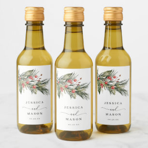 Elegantes Weihnachtsgebäck Weinetikett
