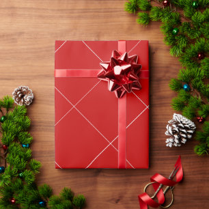 Elegantes Weihnachtsgeschenk in Rot und Weiß Geschenkpapier