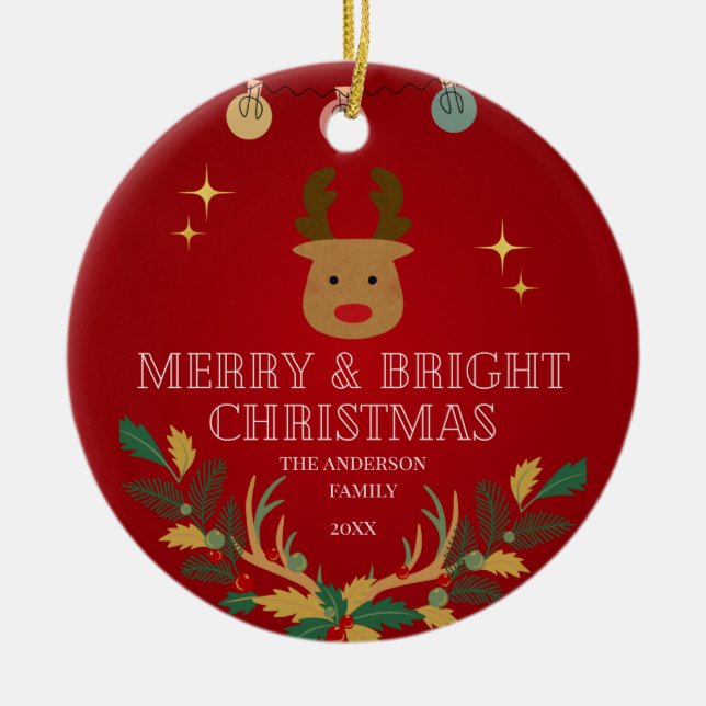 Elegantes Weihnachtsgeschenk Keramik Ornament (Vorne)