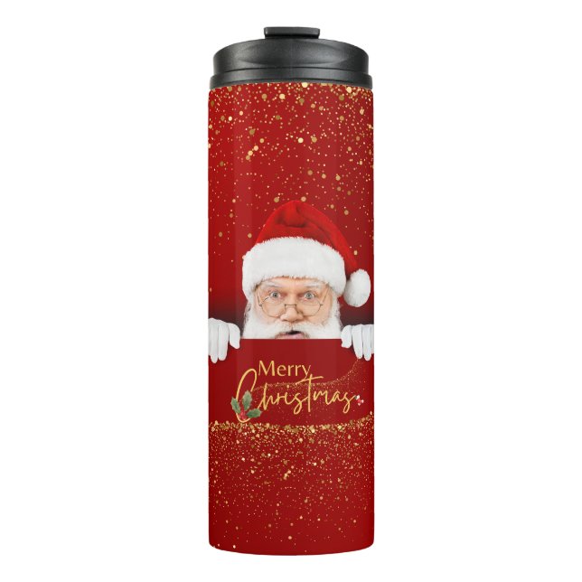 Elegantes Weihnachtsgeschenk Weihnachtsmann Frohe  Thermosbecher (Vorderseite)