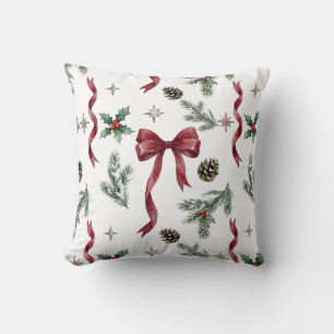 Elegantes Weihnachtsgeschenkband Botanisch Kissen