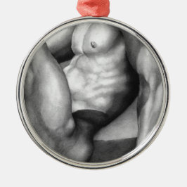 Elegantes Weihnachtsgeschmack für seine Art Nacktm Silbernes Ornament