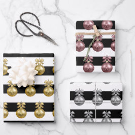 Elegantes Weihnachtsgeschmack Geschenkpapier Set