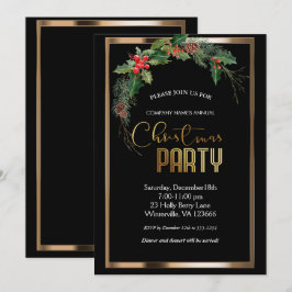 Elegantes Weihnachtsgold Einladung