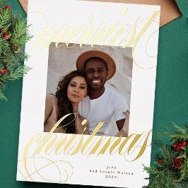 elegantes Weihnachtsgold-Foto Folien Feiertagskarte