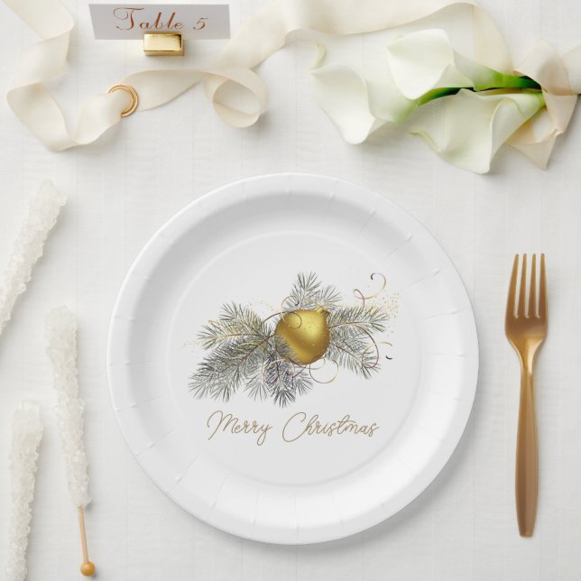 Elegantes Weihnachtsgottesornament Pappteller (Hochzeit)