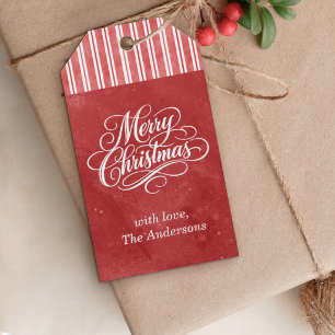 Elegantes Weihnachtsgruß-Manuskript Geschenkanhänger