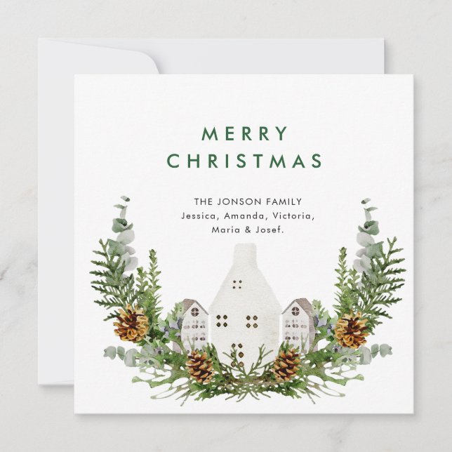 Elegantes Weihnachtsgrüßen Feiertagskarte (Vorderseite)