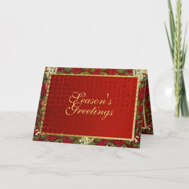 Elegantes Weihnachtsgrüßendes traditionelles Feiertagskarte (Vorderseite)
