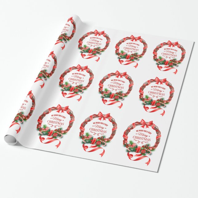 Elegantes Weihnachtskreidepapier Geschenkpapier (Ungerollt)