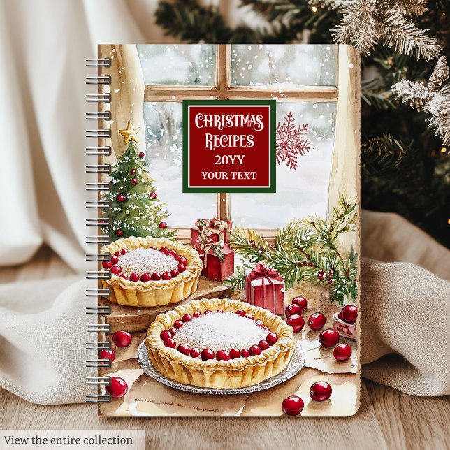 Elegantes WeihnachtsküchenNotebook für Rezepte Notizbuch (Elegant Christmas Kitchen Notebook For Recipes)