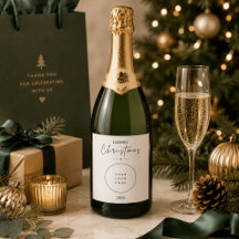 Elegantes Weihnachtslabel für Wein mit individuell