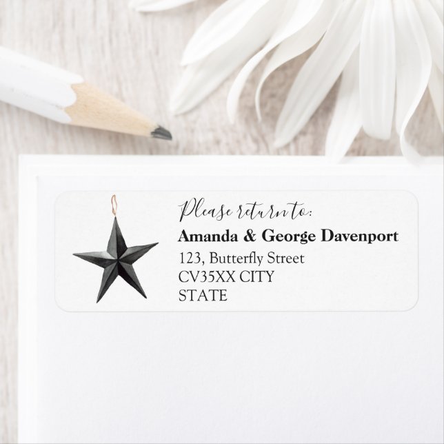Elegantes Weihnachtslabel Rückkehr-Adresse (Insitu)