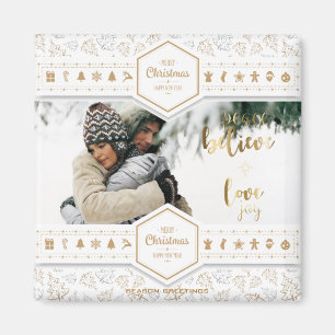 Elegantes WeihnachtsLiebe-Foto Magnet