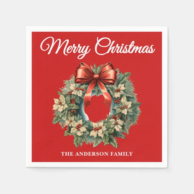Elegantes Weihnachtslied Serviette (Vorderseite)