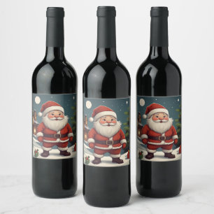 Elegantes Weihnachtsmann-Fest Weihnachten Weinetikett