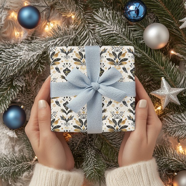 Elegantes Weihnachtsmotiv mit Goldenen Foil Acc Geschenkpapier Set (Von Creator hochgeladen)