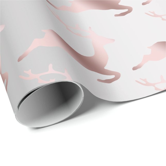 Elegantes Weihnachtsmuster in Rose Gold & Silber Geschenkpapier (Rolleneckpunkt)