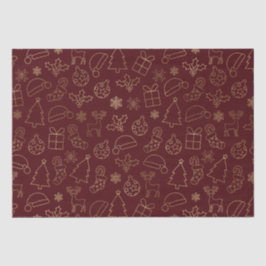 Elegantes Weihnachtsmuster in Rot und Gold Foil Seidenpapier