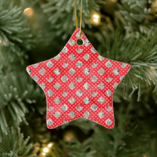 Elegantes Weihnachtsmuster Keramik Ornament