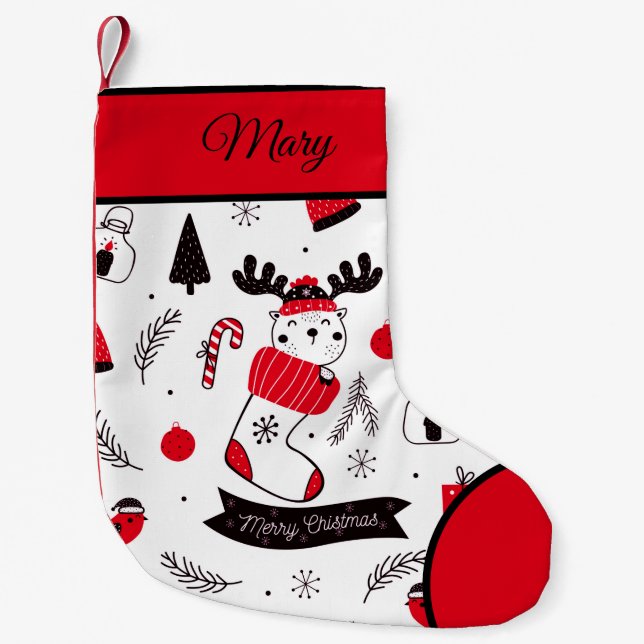 Elegantes Weihnachtsmuster Kleiner Weihnachtsstrumpf (Vorderseite)