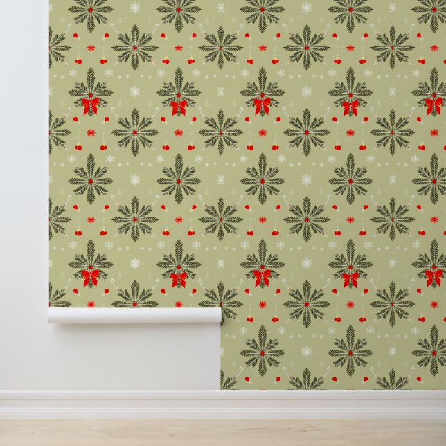 Elegantes Weihnachtsmuster Tapete (Anwendung)
