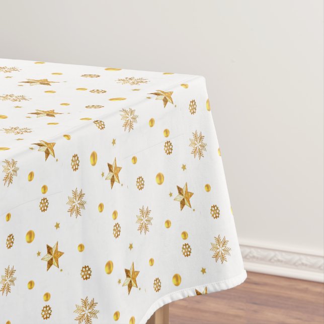 Elegantes Weihnachtsmuster und Golden Confetti Tischdecke (Beispiel)