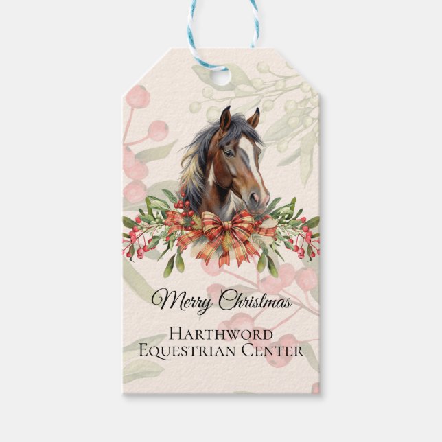 Elegantes Weihnachtspferd Geschenkanhänger (Vorderseite)