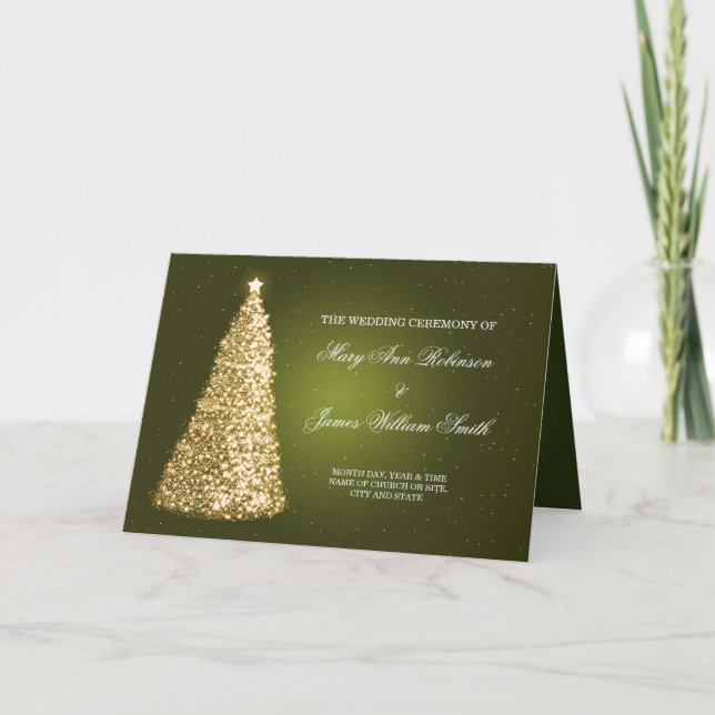 Elegantes Weihnachtsprogramm Gold Green Programm (Vorderseite)