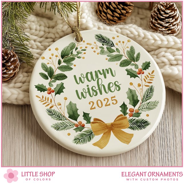 Elegantes Weihnachtsreich individualisierbares Fot Keramik Ornament (Von Creator hochgeladen)