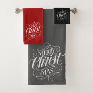 Elegantes Weihnachtsreligiöse Kalligraphie-Tafel Badhandtuch Set